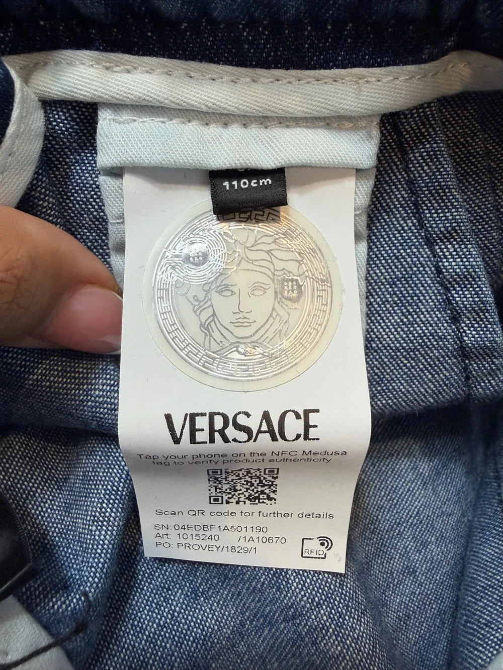 Versace Kids NWT Pull-On Denim Jogger Jeans 110cm Made in Italy Authentic